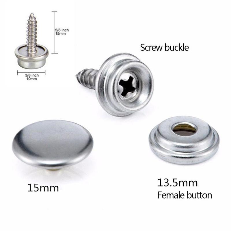 62 Stks/set Rvs Canvas Schroef Drukknopen Canvas Kit Jassen Boot Handtassen Schroef Cover Stud Snap Voor Lederen Pr d7Q4