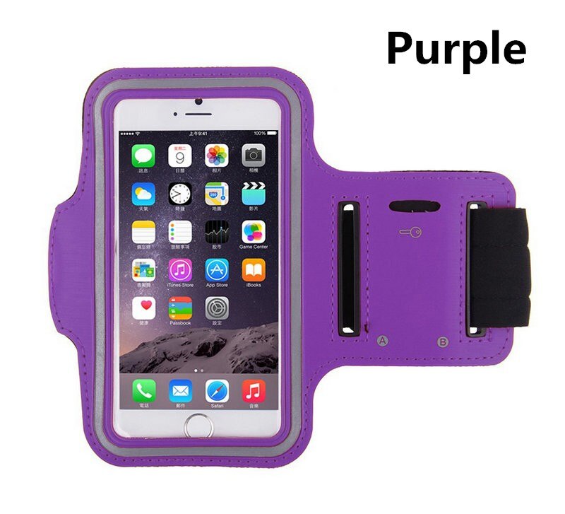 Bolsa impermeable para teléfono móvil para iPhone XS MAX XR 8 7 6 plus Samsung Note 9 8 S9 HUAWEI bordes sellados banda de brazo caja en funcionamiento bolsa: Purple