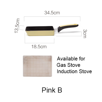 13.5 x 18.5 cm rustfrit stål nonstick stegepande aluminiumslegering køkkengrej pandekage æggegryde dyb gas induktionskomfur grill: Gul b