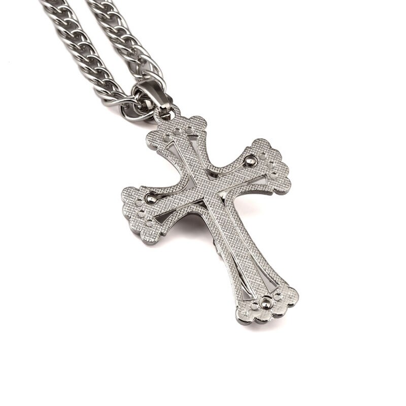 Mens Hip Hop Iced Out Crystal Gold Color Jesus Cross Bling Bling Pendants Necklaces With Cuban Chains Jewelry Xmas