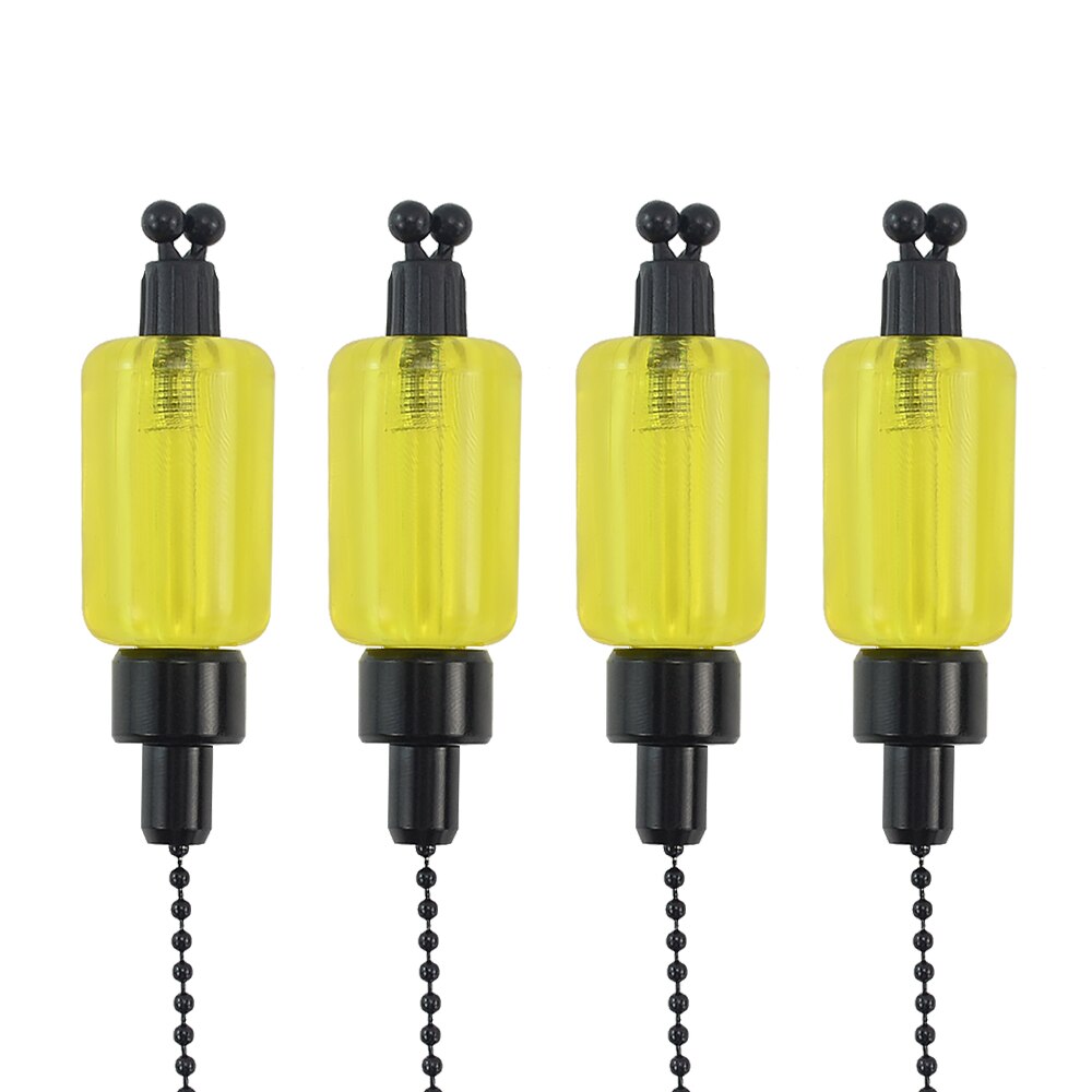 Alarmas de mordedura para pesca de carpa, ganchos, bobinas, indicadores, 4 Uds.: YELLOW