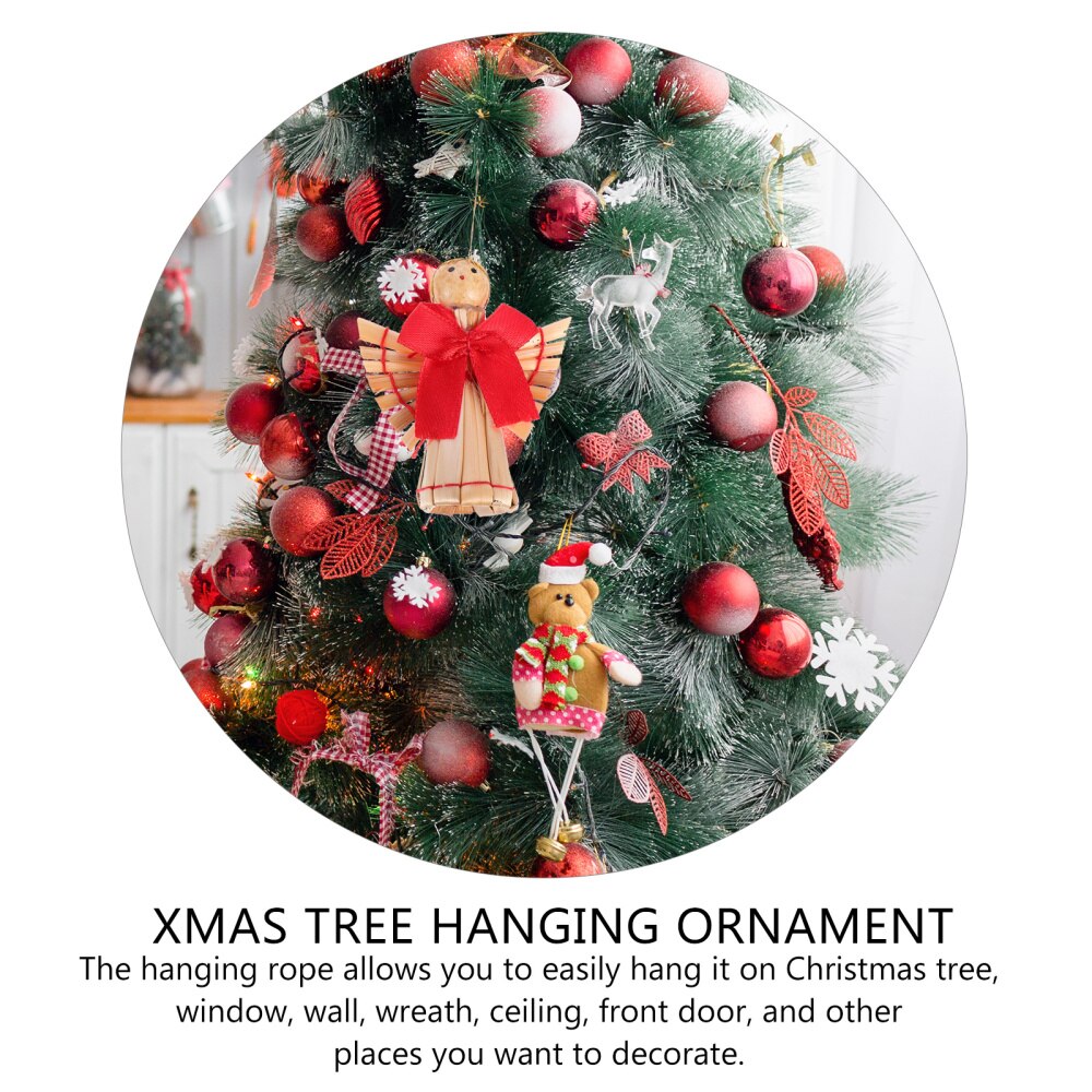 11 stuks hangende decoraties van tarwestro als kerstversiering voor thuis