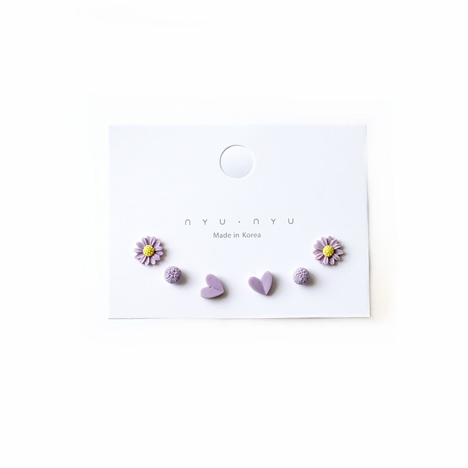 Juego de pendientes de cerámica para mujer y niña, aretes redondos de varios colores con forma de flor, estrella, avión, universo y Planeta, joyería para la oreja, 3 pares