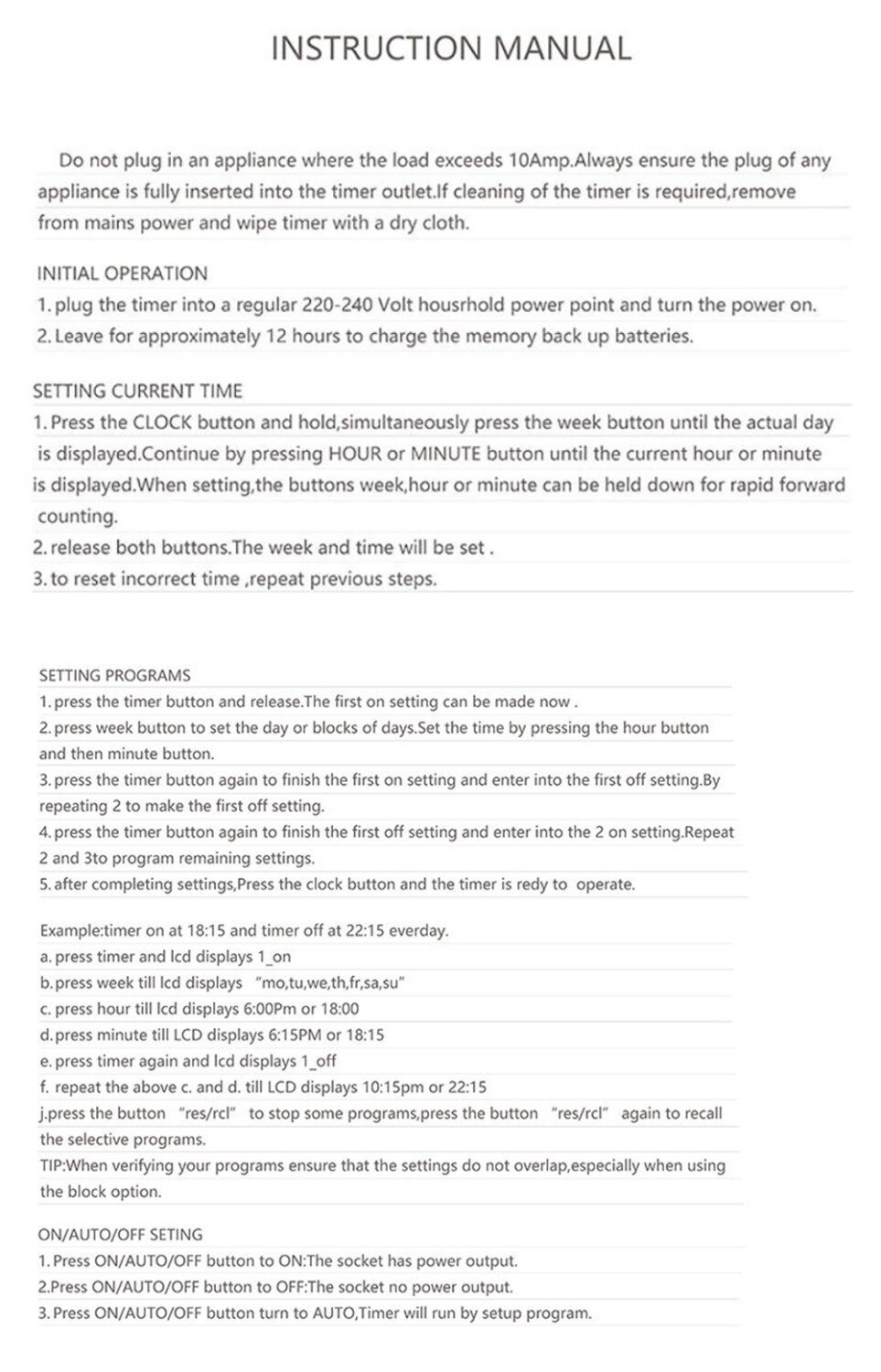 Kebidu Digitale Timer Switch Eu Plug Keuken Timer Outlet 220V 50Hz 10A 7 Dag 12/24 Uur Programmeerbare Timing socket