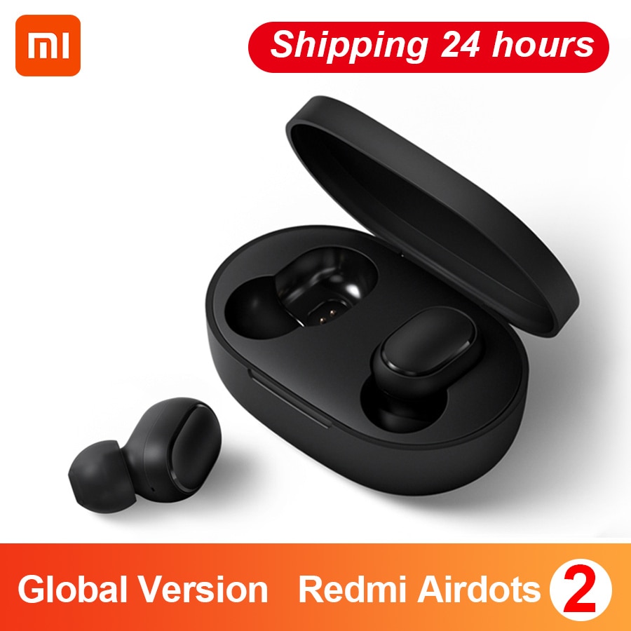 Original Xiaomi Redmi Airdots 2 TWS Bluetooth Earphone Stereo bass BT 5.0 Eeadphones AI Control With Mic Handsfree Earbuds