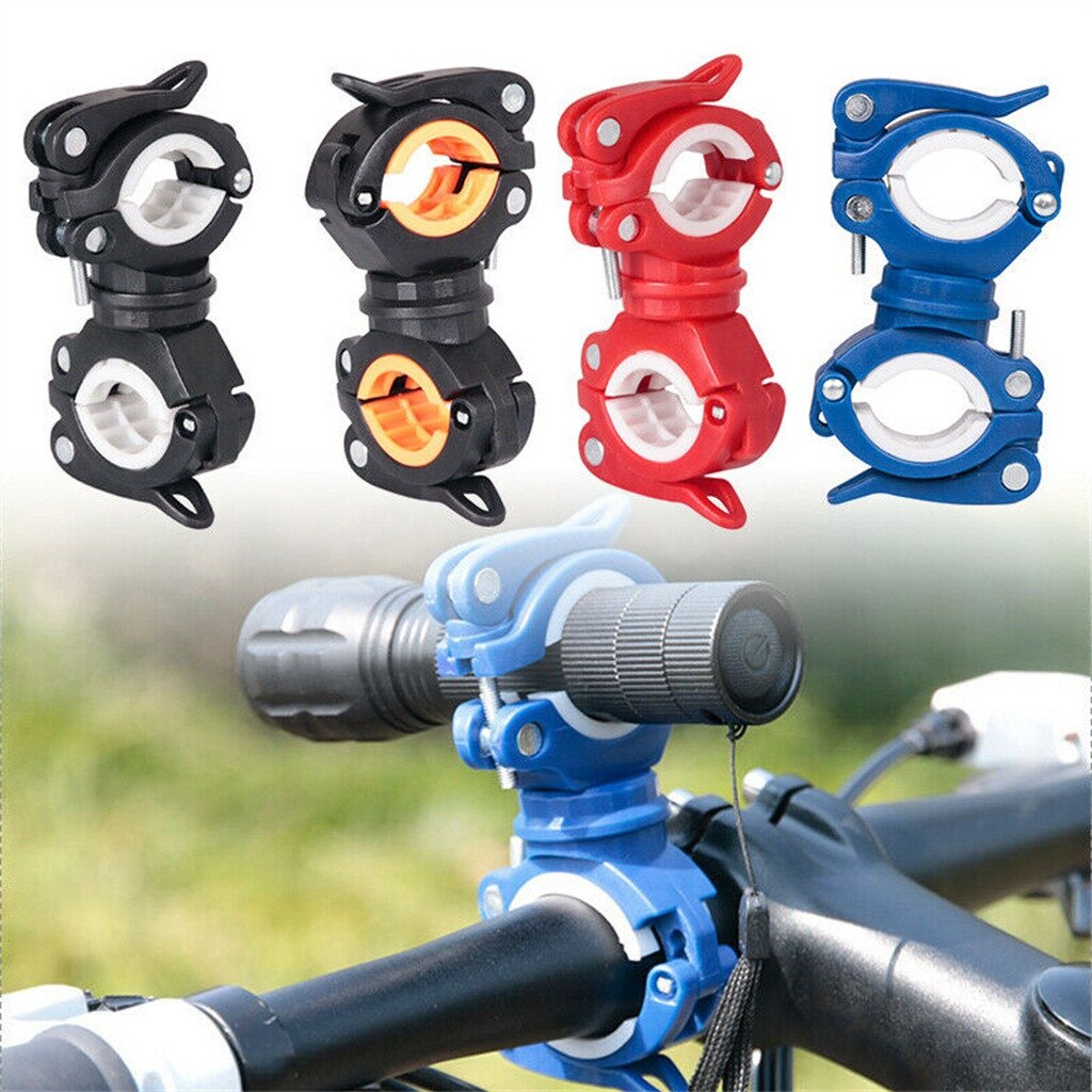 360 grad Fahrrad LED Taschenlampe Halterung Halfter Lampe Stehen Fahrrad Taschenlampe Clip Klemme unterstützung Handy, Mobiltelefon fahrrad lenker # j4