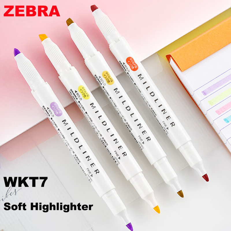 Zebra pastellfärgad överstrykningspenna med , 5/10 st. mildliner dubbelhövdade markeringspennor för skrivning, markering av viktiga punkter, graffiti, handbok, anteckningar