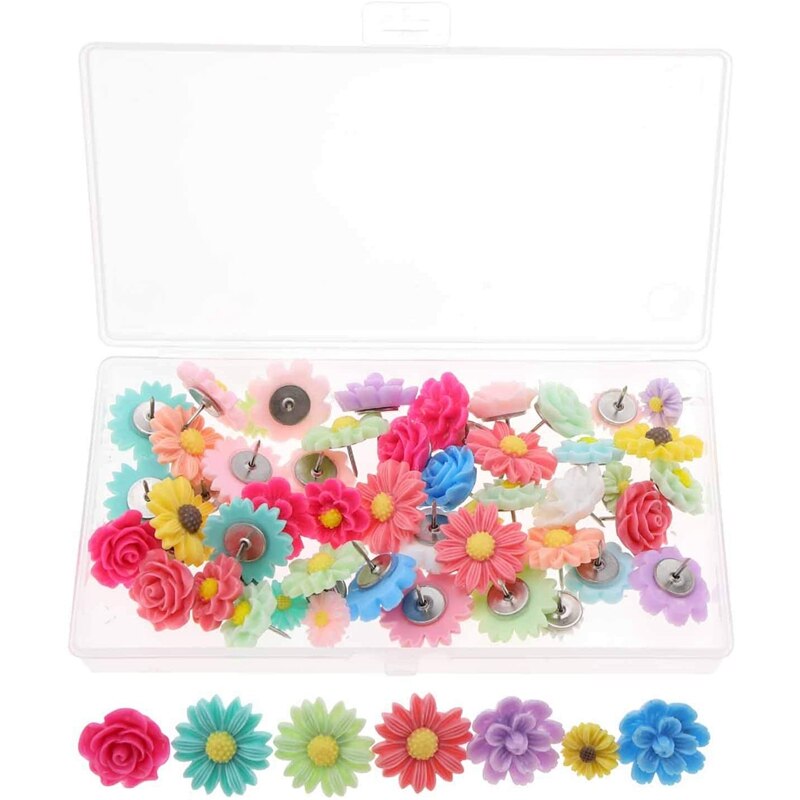 Lot De 46 Punaises Multicolores - Mélange Plastique Et Métal Pour Tableau D'affichage Bureau école
