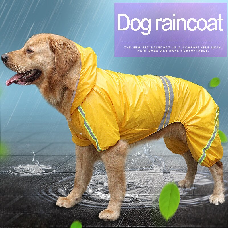 Dog Raincoat Pet Waterproof Detachable Rain Jacket Dogs Water Resistant Clothes Floral Patterns Trench Coat for Rainy Day: Yellow / 4XL