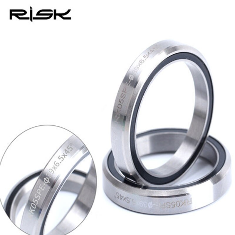 RISK 1-1/8" Ultralight MTB Mountain Bike Headset 34mm Aluminum+Titanium Alloy 7075 CNC Bicycle Cycling Hollow Headset Black/ Red