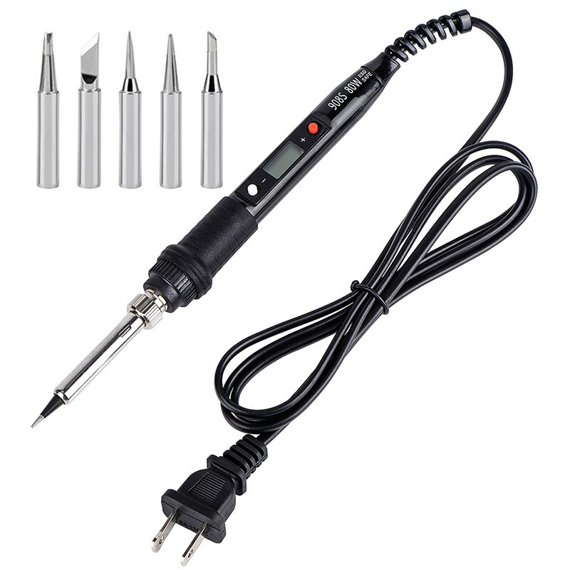 220V EU 80W Soldering Iron LCD Digital Display Temperature Adjustabl Electric Solder Iron Set Welding Rework Station Repair Kit: B