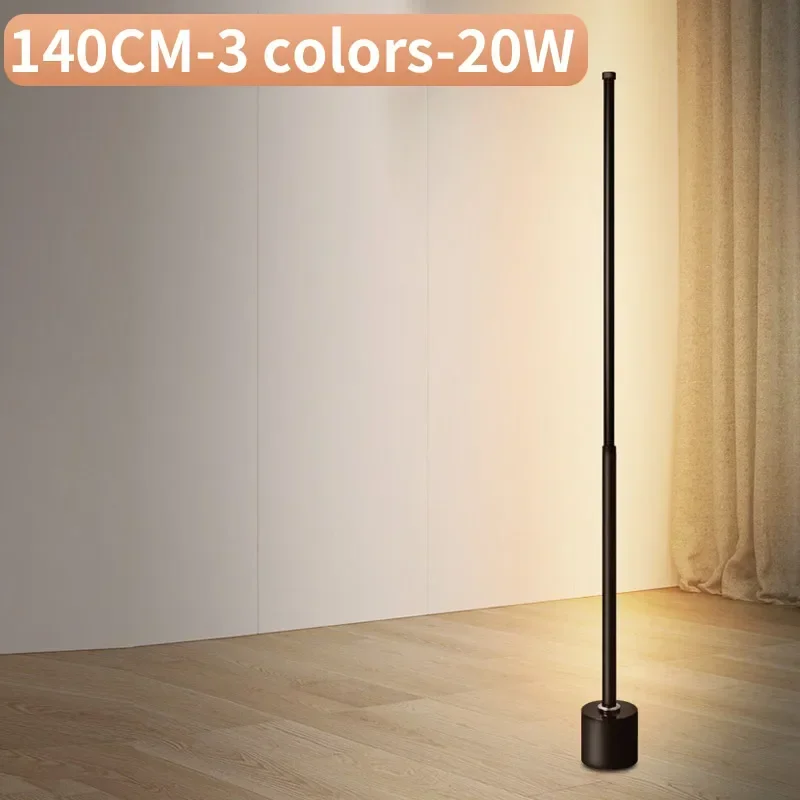 Gulvlampe rgb nordisk soverom, stue, arbeidsrom, vertikal nattbordslampe, veggmontert skrivebordslampe, fjernstyrt omgivelseslys: Svart / Lilla