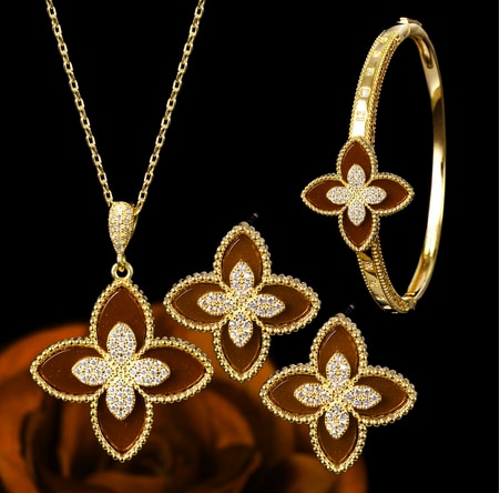 Janekelly-conjunto de joyas de circonia cúbica para mujer, conjunto completo de joyería de boda, cristal de Zirconia cúbica, Zirconia, zirconita, zirconita, de lujo, para , 4 unidades: red-18K