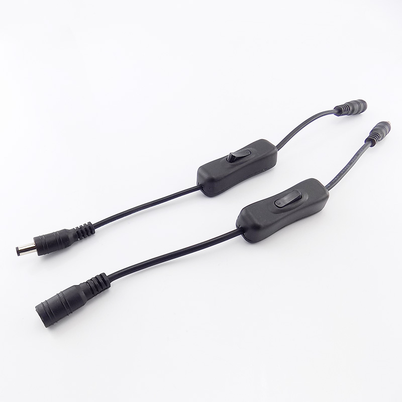 Dc Power Kabel 5.5 Mm X 2.1 Mm Vrouw Naar Man Plug Connector Met Schakelaar Verlengsnoer Adapter Cctv Camera led Strip Voeding