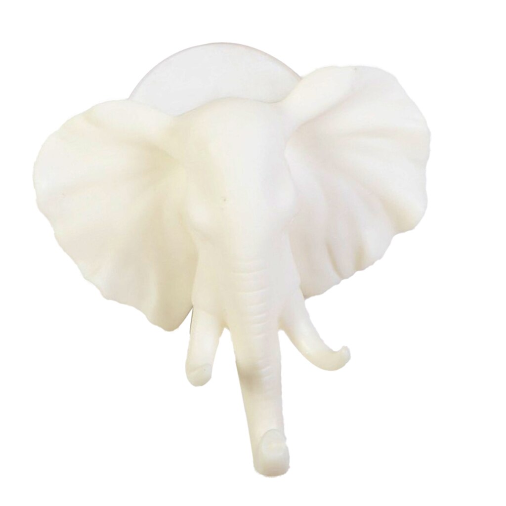Porte-manteau en forme d'éléphant Elk | Crochet mural pour tête d'éléphant porte-serviette, porte-serviette pour la salle de bain, la décoration de la maison: White-Elephant