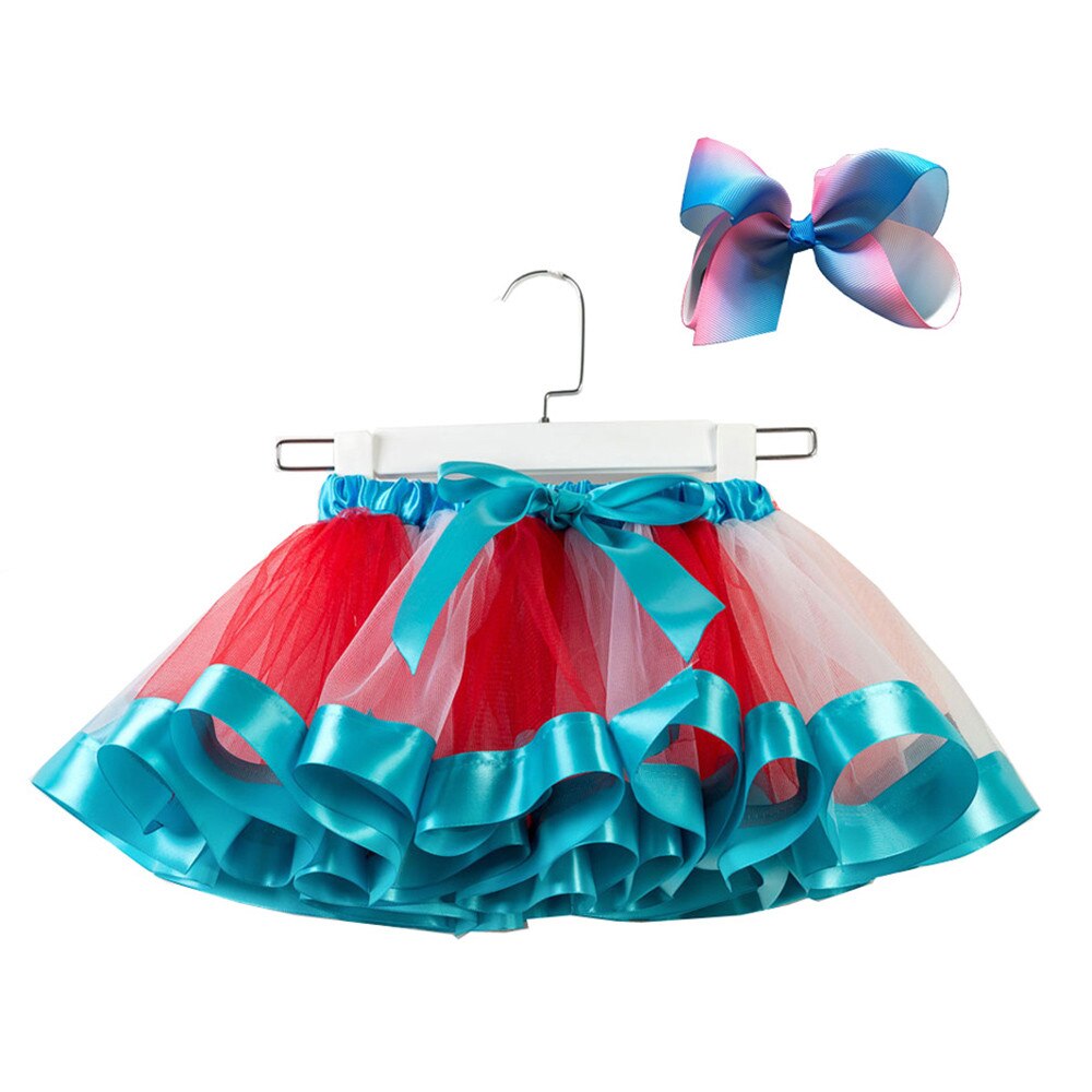 Gonna Tutu per bambina gonne per bambina Mini Pettiskirt Dance Rainbow Tulle gonna principessa per bambini abbigliamento estivo per bambini colorato: Blue  / M