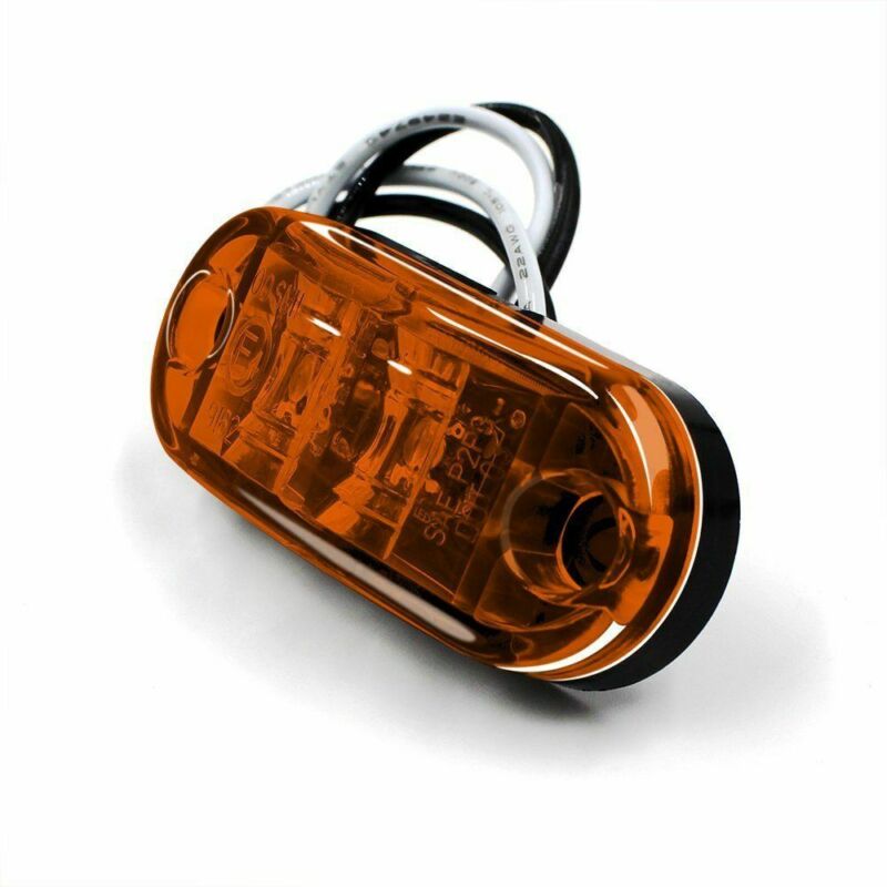 10x 2Diode Car LED Light Oval Clearance Trailer Truck Side Marker Lamp Amber 2.5Inch LED Side Marker Lights