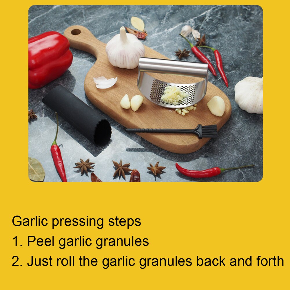 Stainless Steel Garlic Press Rocker Garlic Rocker Crusher Garlic Chopper Mincer Press Kitchen Garlic Masher