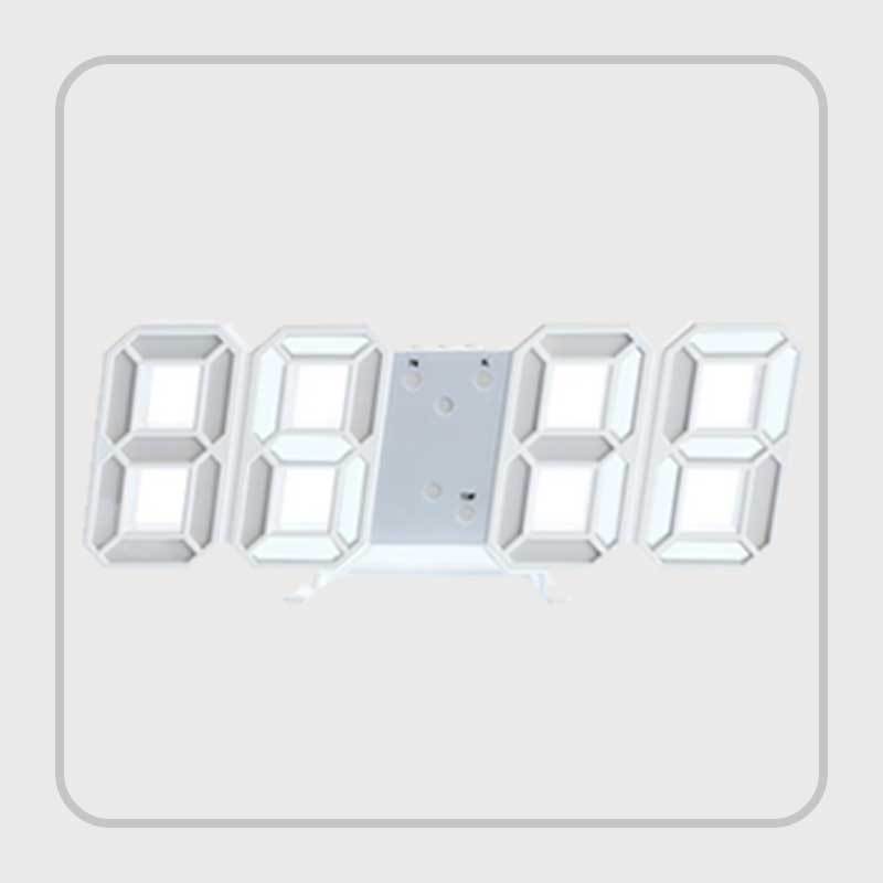 Nordic Digital Alarm Clocks Wall Hanging Watch Snooze Function Table Clock Calendar Thermometer Display Office Electronic Watch: white