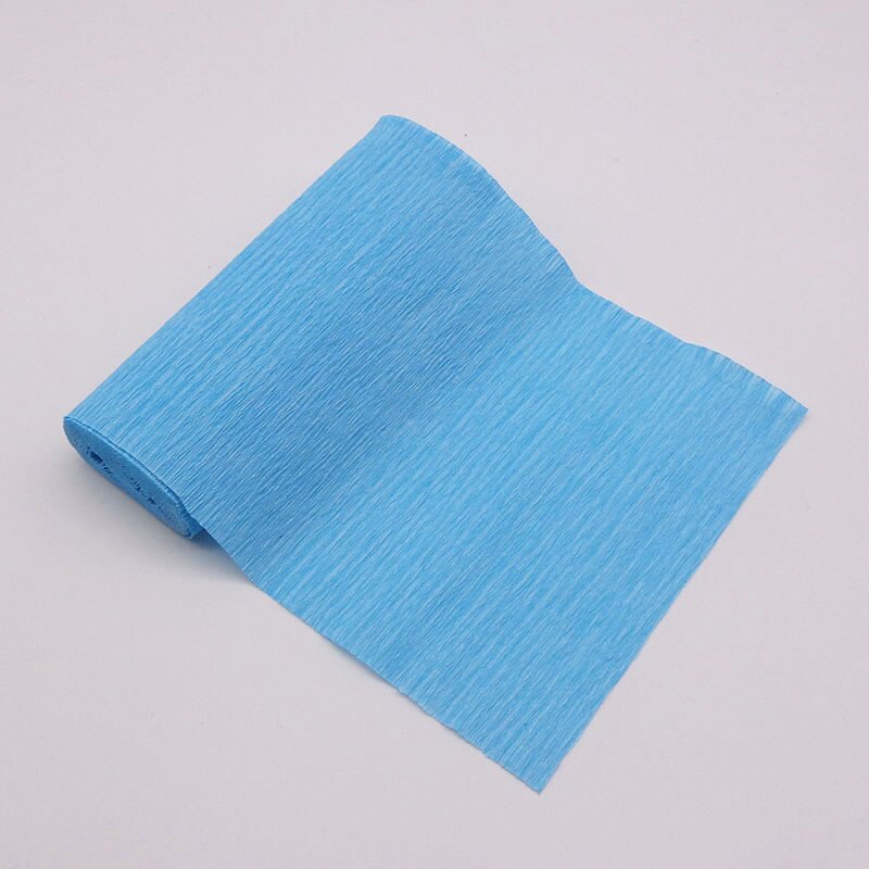 15*250cm Decorative Origami Crinkled Crepe Paper Craft DIY Flower Make Wrapping Fold Scrapbooking Party Backdrop Decoration: Blue