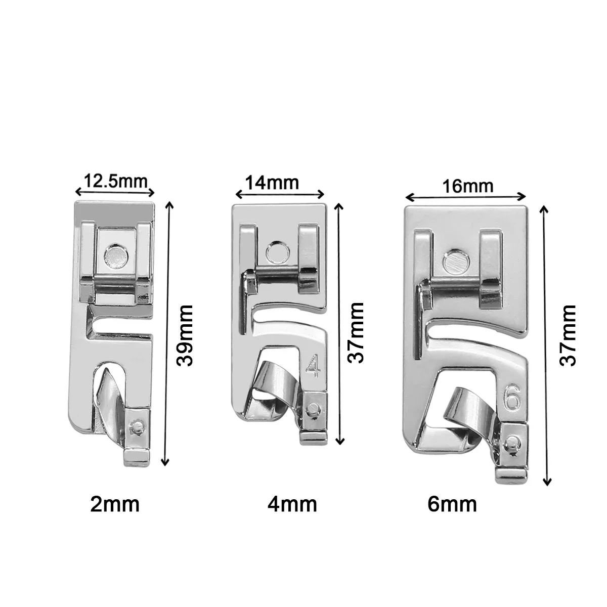 Accesorios de costura para máquina de coser, dobladillo enrollado estrecho, juego de prensatelas, herramientas de costura para el hogar, aro de bordado, 1/3 Uds., 3mm/4mm/6mm: Caqui oscuro