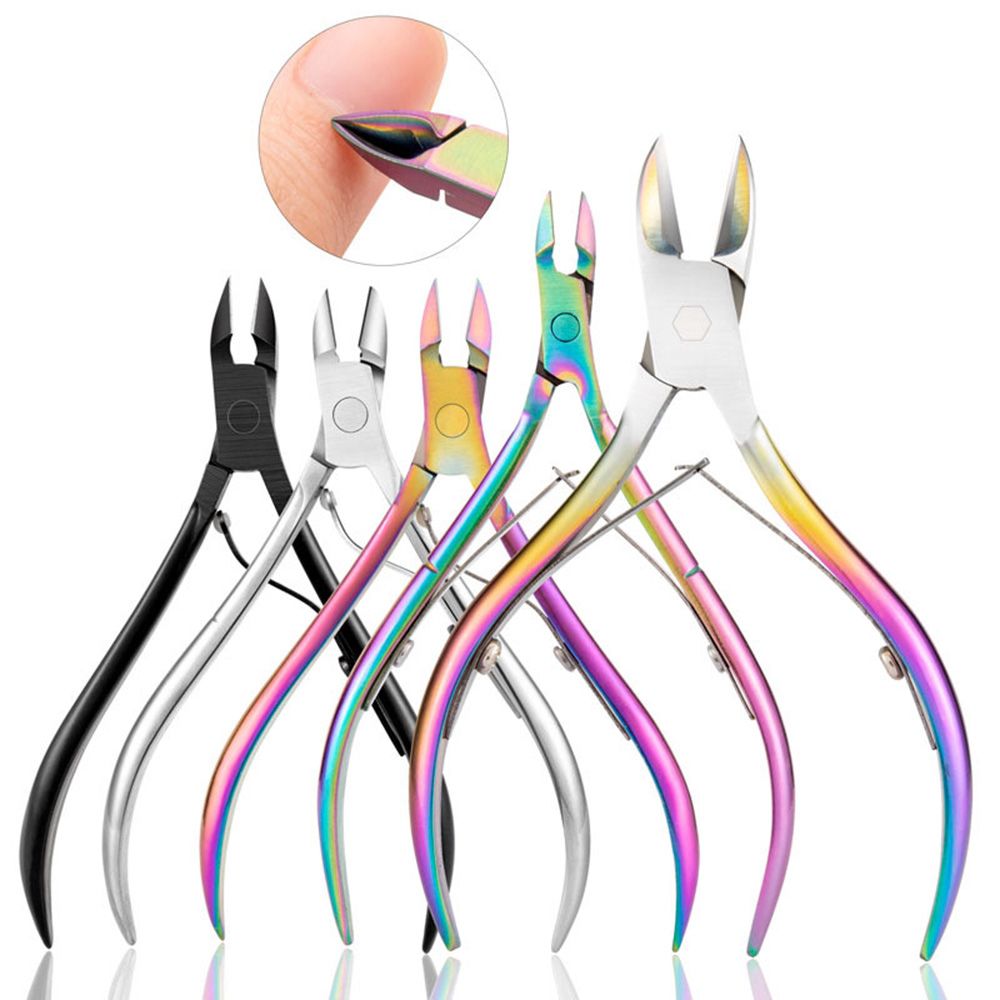 Steel Colorful Titanium Manicure Onychomycosis Nail Tools Eagle Beak Pliers Nail Cuticle Nipper Dead Skin Remover