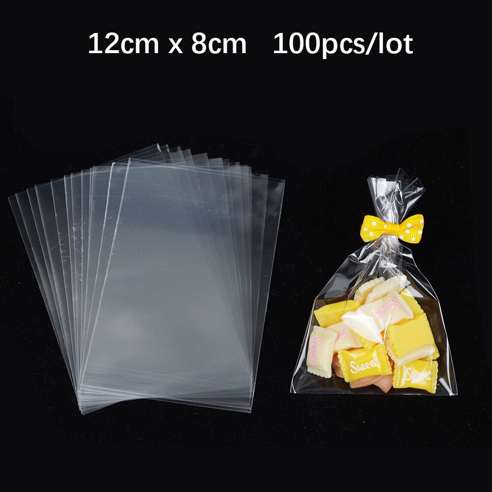 100Pcs Diy Clear Cellofaan Verpakking Zak Transparante Kegel Snoep Tas Voor Bruiloft Verjaardagsfeestje Gunsten Zak Popcorn Plastic Zak: 5