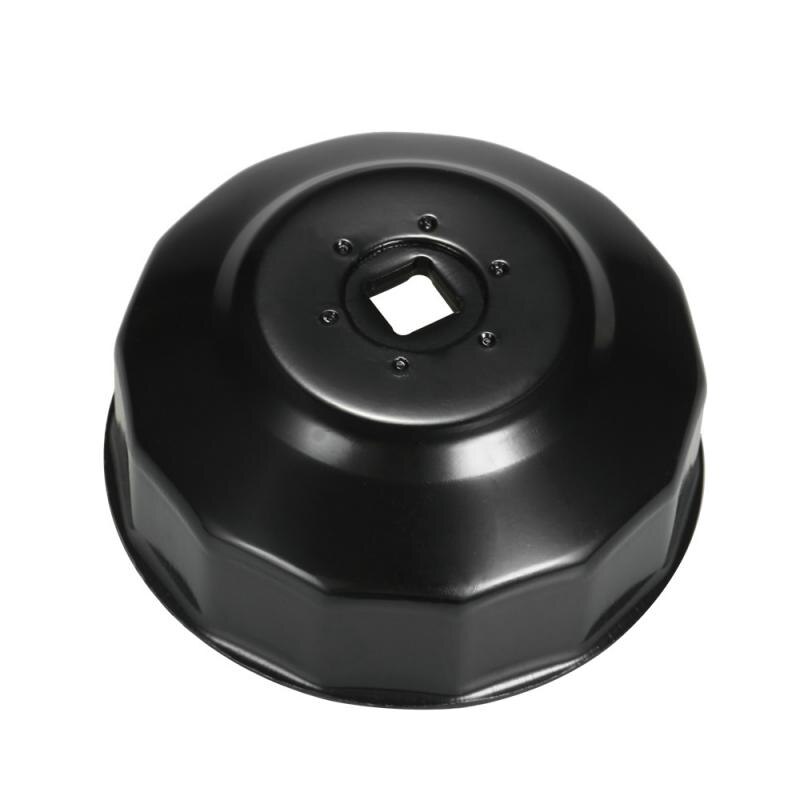 Black Steel 76mm 16 Flutes Car Oil Filter Cap Type Wrench Remover Tool Durable Automobiles Filters For BMW