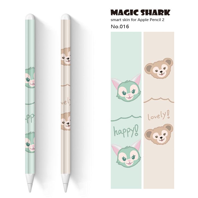 Magic Shark 2pcs/lot for Apple Pencil 2 Stickers Scratchproof Cute Cartoon Ultra Thin Stickers Touch Stylus Pen Sticker Paper: 016