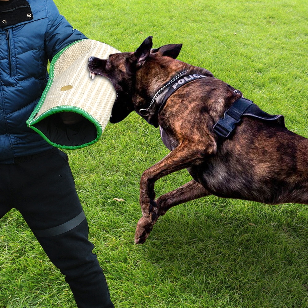 Hund bid ærmer slæbebåd beskyttelses arm ærme til træning unge hunde malinois arbejde hund fit pitbull tysk hyrde
