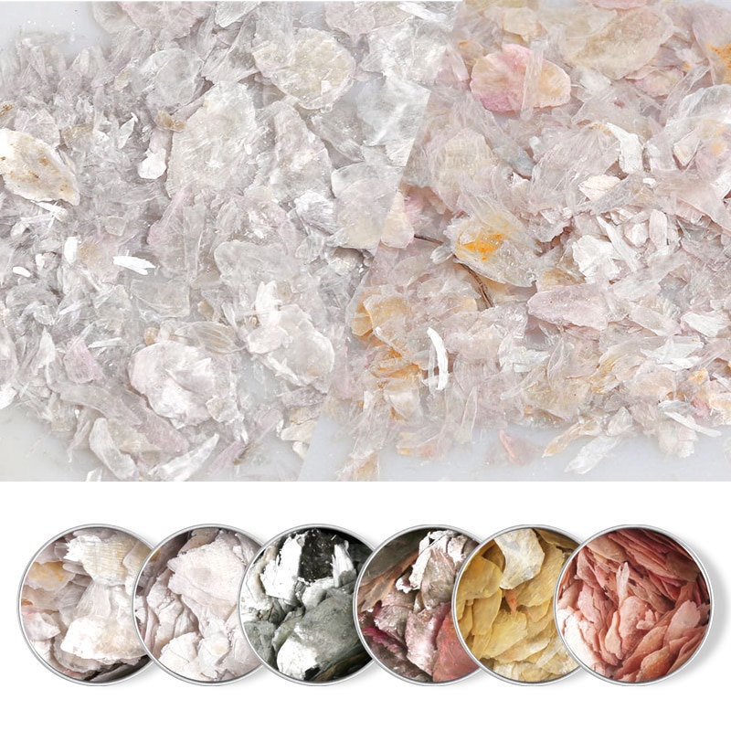 Neglekunst dekoration nail art marmor rock glimmer skive skal skive tyndt fragment mix stykke negle ornament