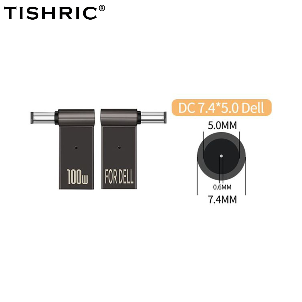 PD 100W Ładowarka do laptopa Adapter 5A 20V Złącze żeńskie Typ-C do DC Męskie Wtyczka Konwerter Do Lenovo/HP/DELL: Srebrny