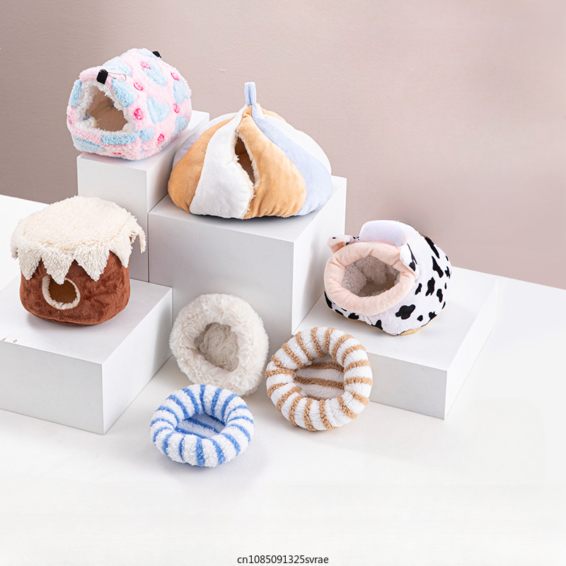 Hamster häuser und Verstecke Winter weiches Fleece Meers chweinchen bett Kleintier käfig bett Hamster ratte Schlaf bett Käfig zubehör