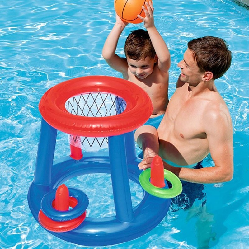 Childrens Inflatable Floating BasketBall Hoop Ring Toss Kids Swimming Pool Toy YH-17: Default Title