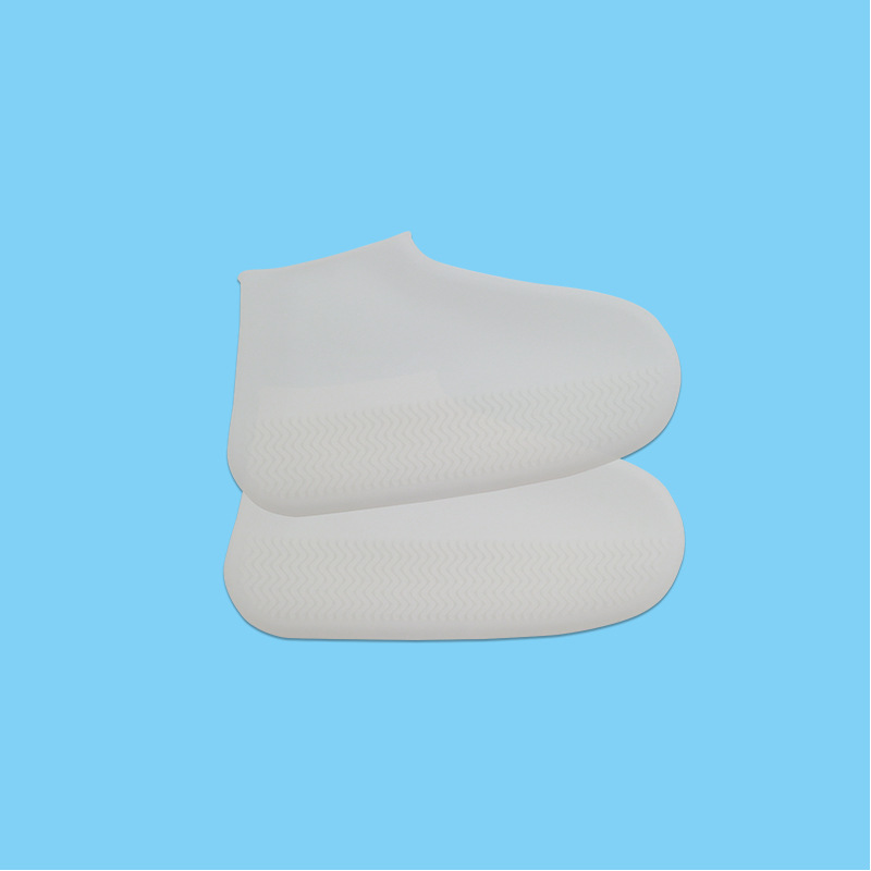 Støvler vanntett skotrekk silikonmateriale unisex sko beskyttere regnstøvler for innendørs utendørs regnværsdager: Hvit / L