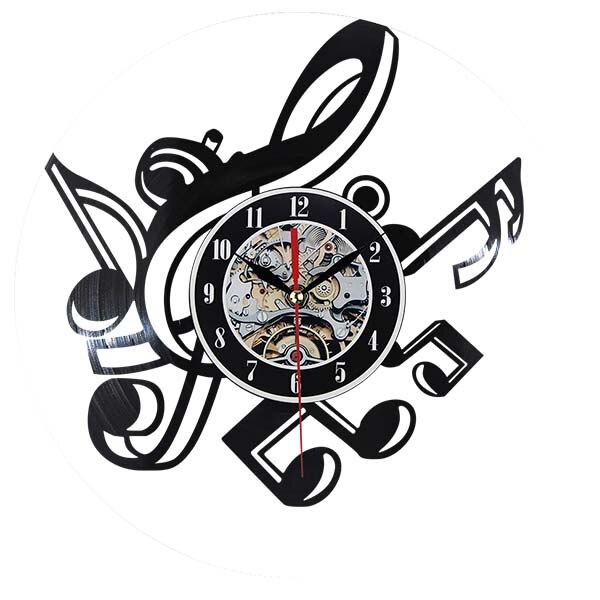 2021 novo relógio de parede vinil novidade sala estar do vintage retro vinil temas musicais cd record clock 3d decoração da sua casa relógio: B no light