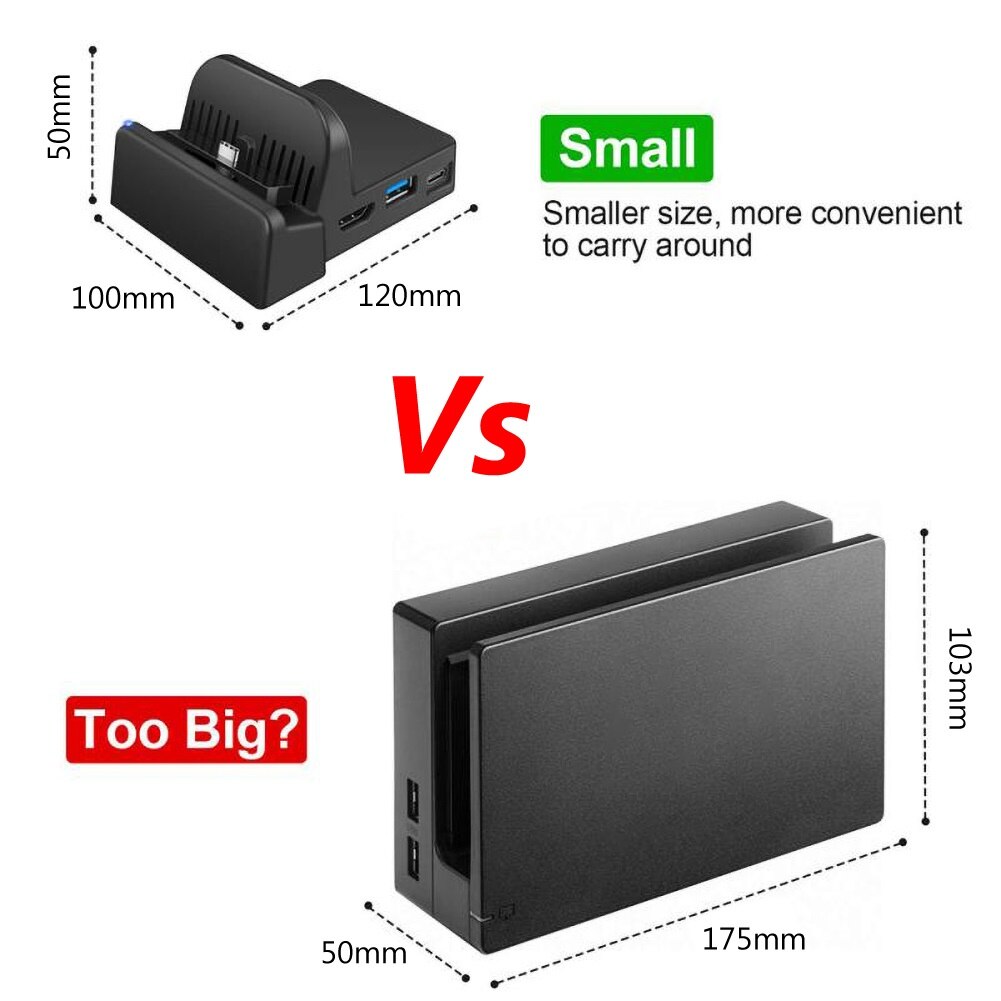 Portable Charging Stand Mini Switch Docking Station TV Converter Charging Dock Bracket Play Stand Holder For Nintendo Switch