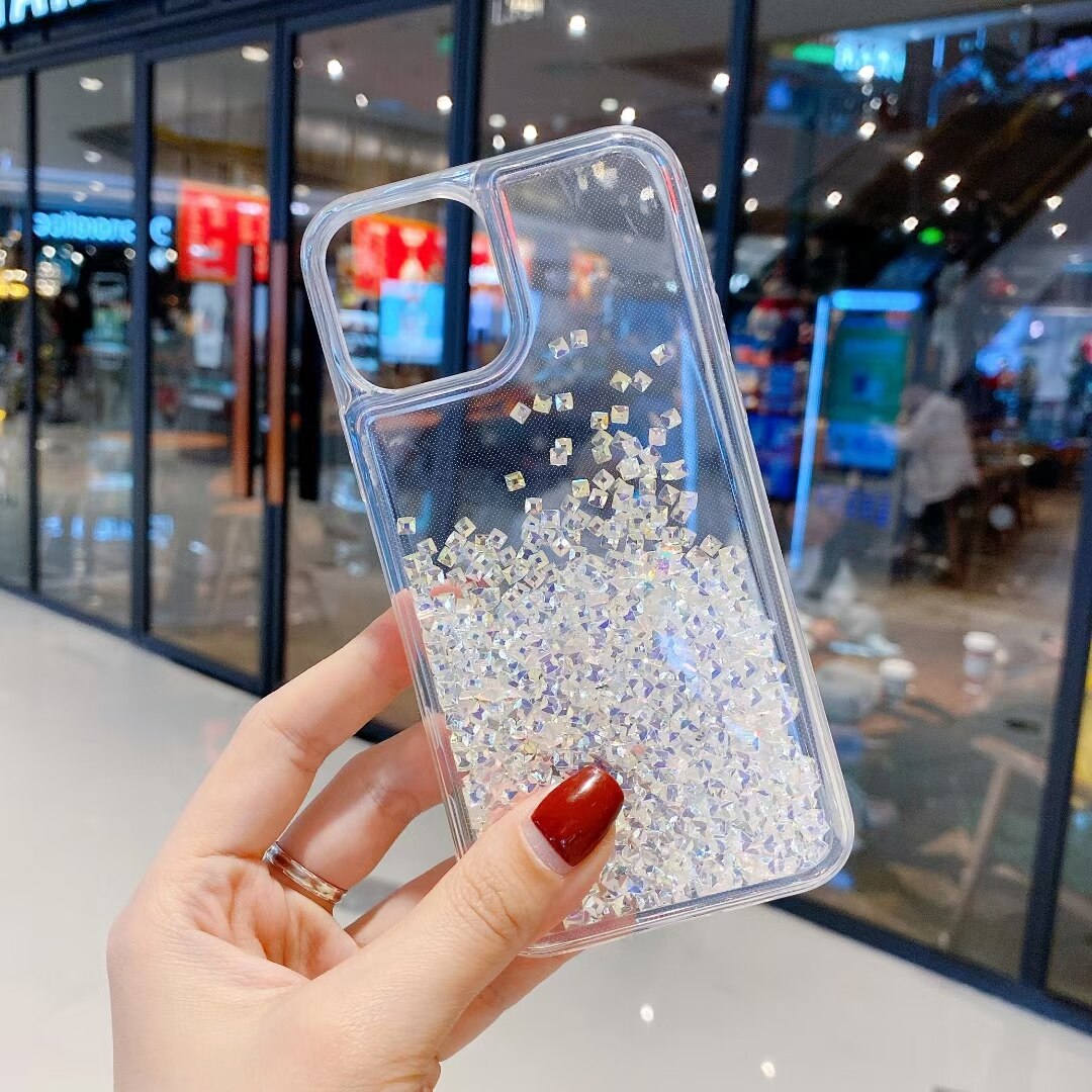 Bling Strass glitter Flüssigkeit Quicksand telefon Fall Für iphone11Pro Max XR XS MAX 7 8 Plus 12Pro max 12mini backcover