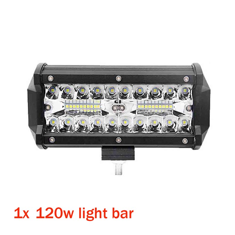 7 tommer 120w combo led lysbjelker spot flomstråle for arbeidskjøring offroad båt bil traktor lastebil 4 x 4 suv atv 12v 24v: 1 x 120w