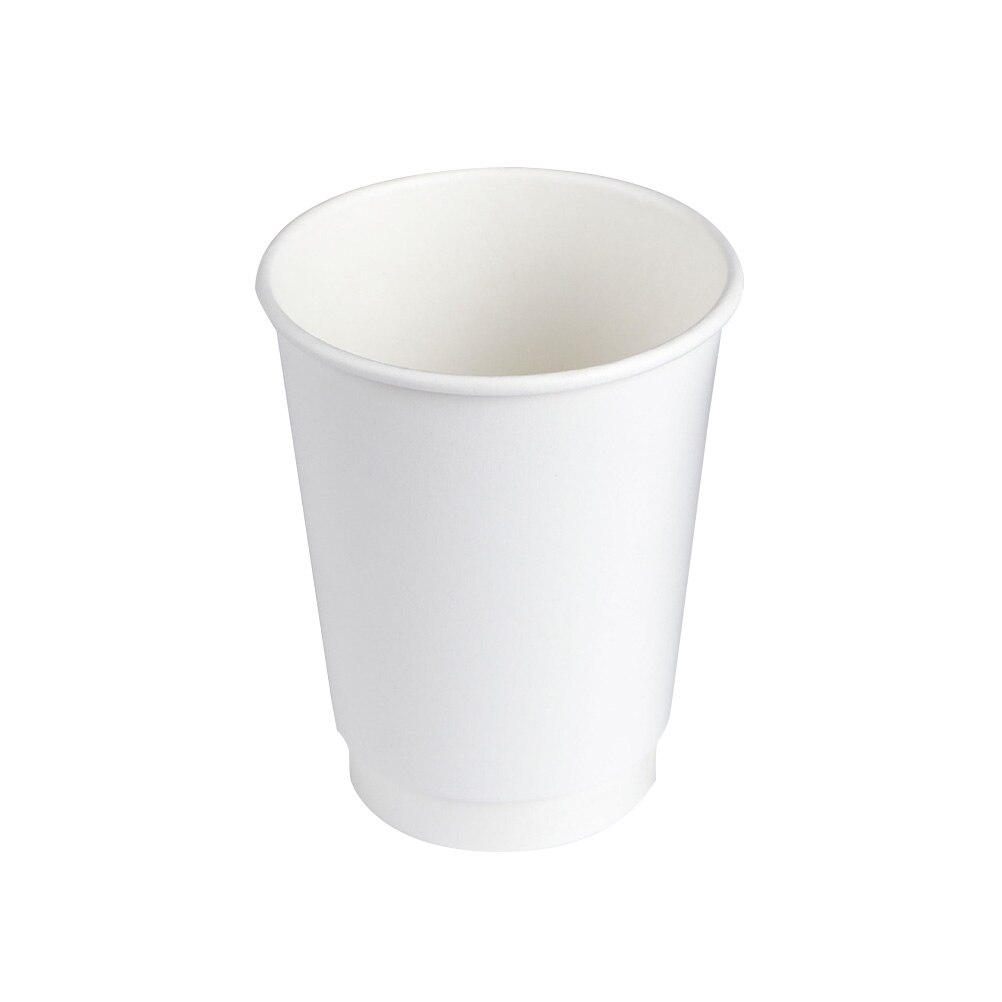 50PCS Disposable Double Walled Coffee Cups with Covers for Coffee Cappuccino Drink Tea