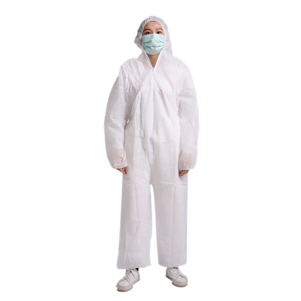 Witte Overall Hazmat Pak Bescherming Beschermende Wegwerp Veiligheid Kleding Unisex Werkplek Supplies: WHITE / 4XL