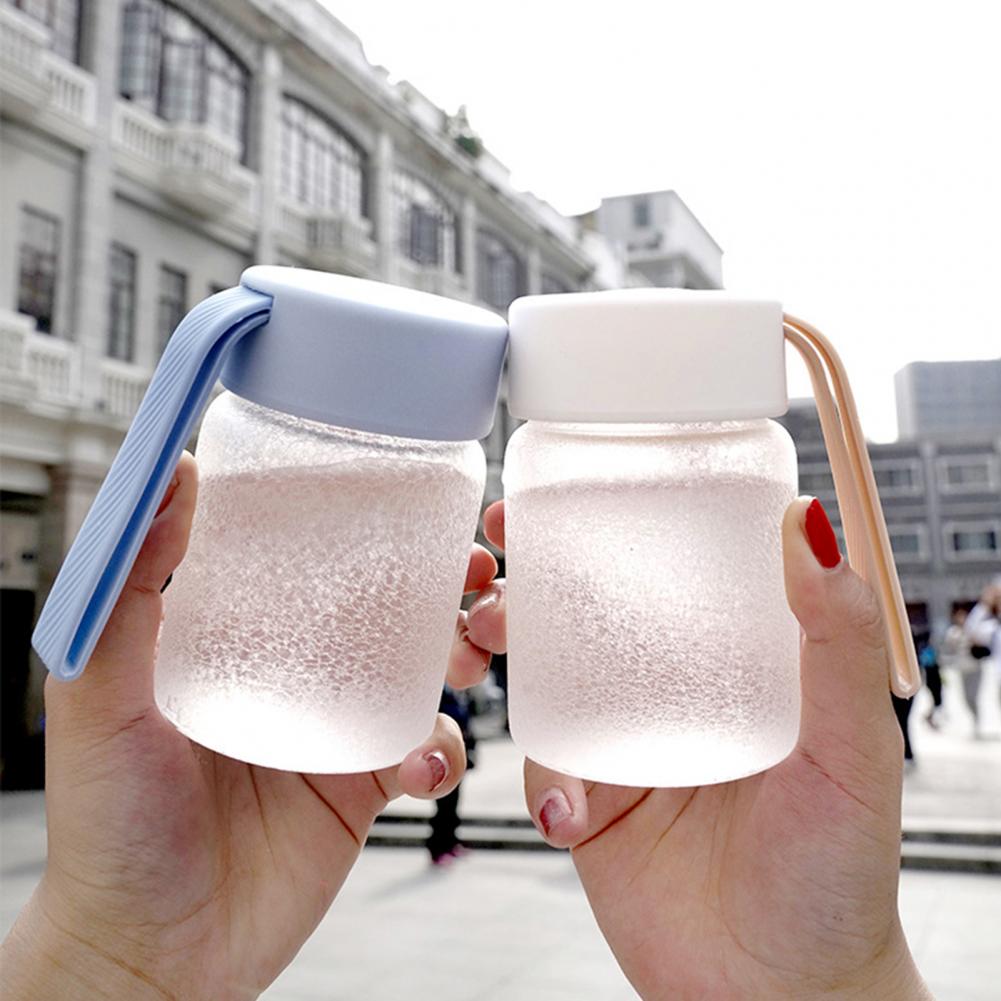 200ml/300ml Simple Glass Water Cup With Lid Anti-fracture Sport Supplies Anti-fracture Heat-resisting Frosted Glass Cup