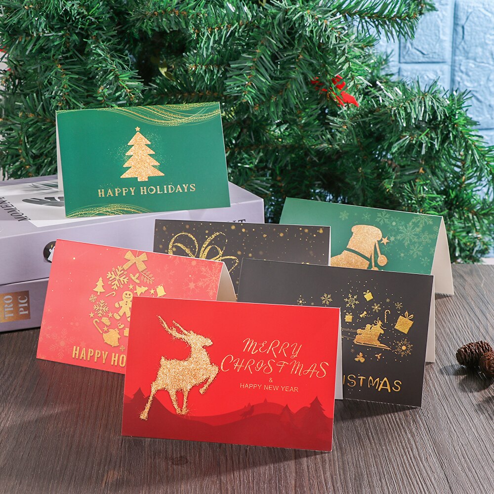 24 Pcs/lot Christmas Greeting Card Kids Christmas Blessing Greeting Cards Envelope Year Postcard Card Xmas Party