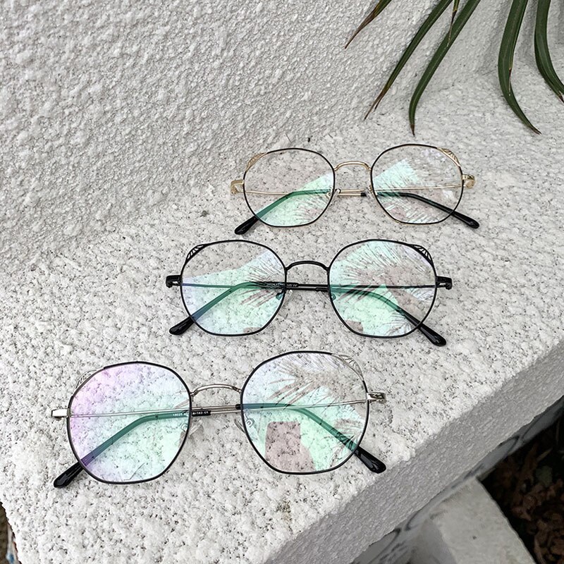 1Pc Myopia Optical Lens Glasses Frame Women Trendy Stainless Steel Metal Frames Cat Eye Clear Lens Eyeglasses Frame