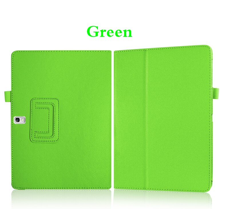 Per il caso di Samsung Galaxy Tab 10.5 S Sottile Retro Pieghevole Del Basamento DELL'UNITÀ di elaborazione Copertura Astuta di Cuoio Tab S 10.5 SM-T800 SM-T801 t805 Casi Tablet: Green