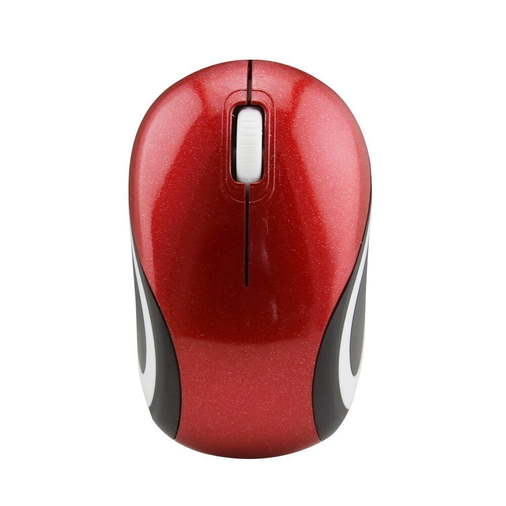 Optical Wireless Computer Mouse Mini Ergonomic USB Mice 1600 DPI Small Portable 3D Mause For Kids Child Cheap Purple Red: Red