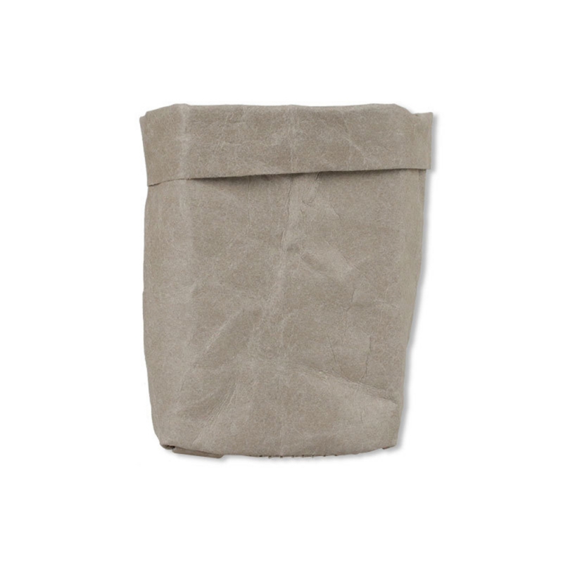 Panier de rangement en papier Kraft lavable, boîte de rangement réutilisable, boîte de rangement pour plantes pour la cuisine de la maison: Gris clair / M