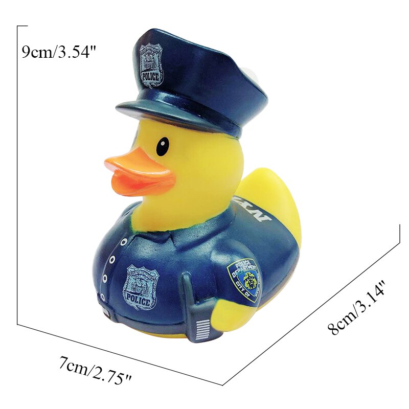 ESALINK 8-12Cm Bath Toys Rubber Duck Police Duck Water Toy Cartoon Shower Floating Toy Baby Toys For Girls: YN177-1PCS