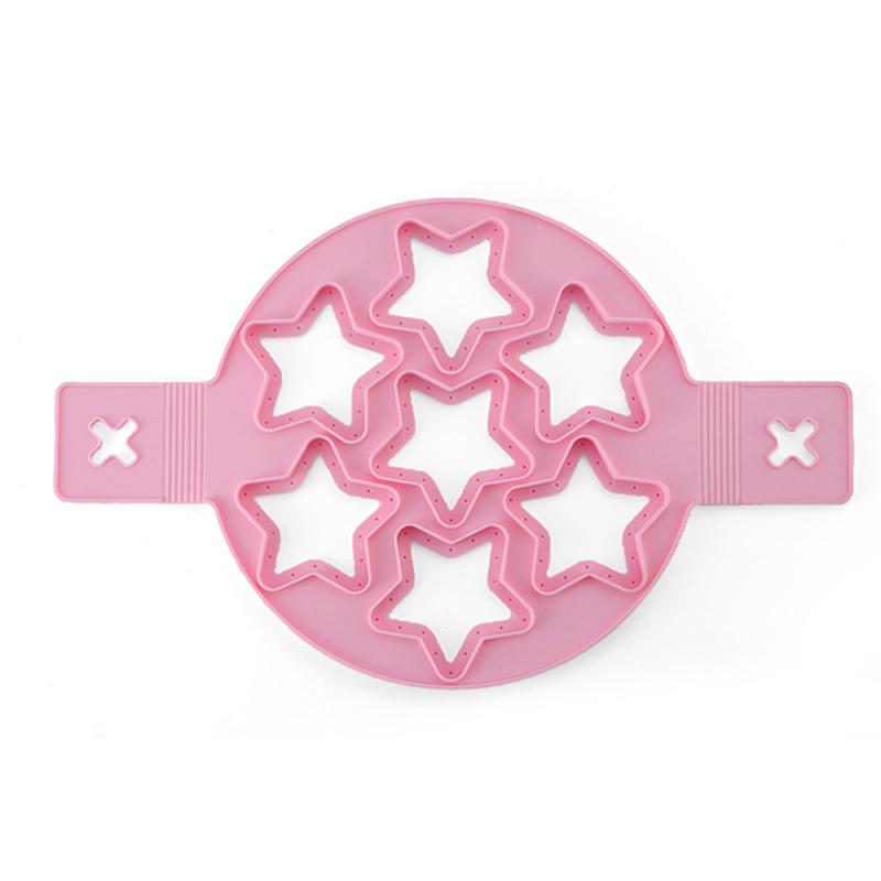 Silikon Kochen Schimmel Ei Omelette Eier Ring umdrehen Fantastisch Küche Spielereien Zubehör NonStick Pfannkuchen Hersteller Schimmel: 1PC Stern Rosa