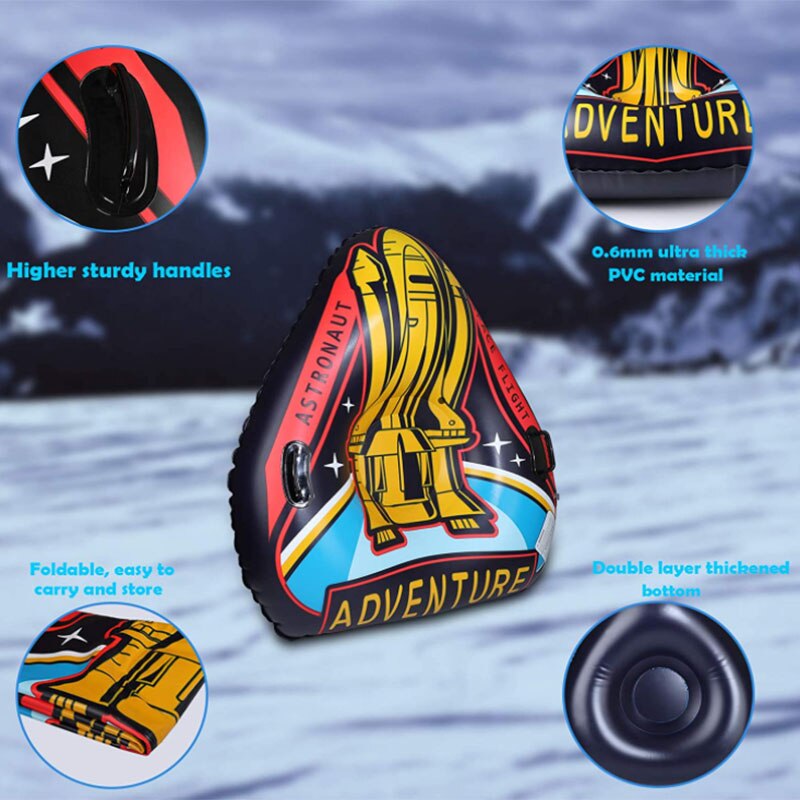 Pvc Outdoor Inflatable Ski Wear-Resistant Ski Tires Snow Adult Snow Tube Inflatable Ski Lap